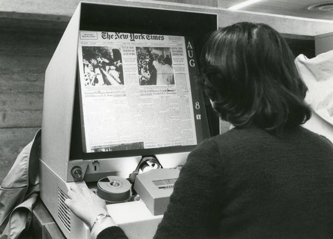 Microfilm readers have been used for decades to view magnified microfilm images.