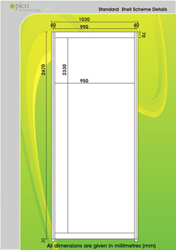 Example: 95cm x 230cm poster board 