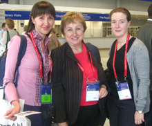 Yulia Kashpruk, Ukranian Library Association President Valentyna Pashkova and Fiona Bradley