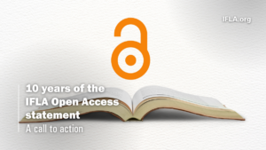 Picture of an open book against a white background with an unlocked orange padlock