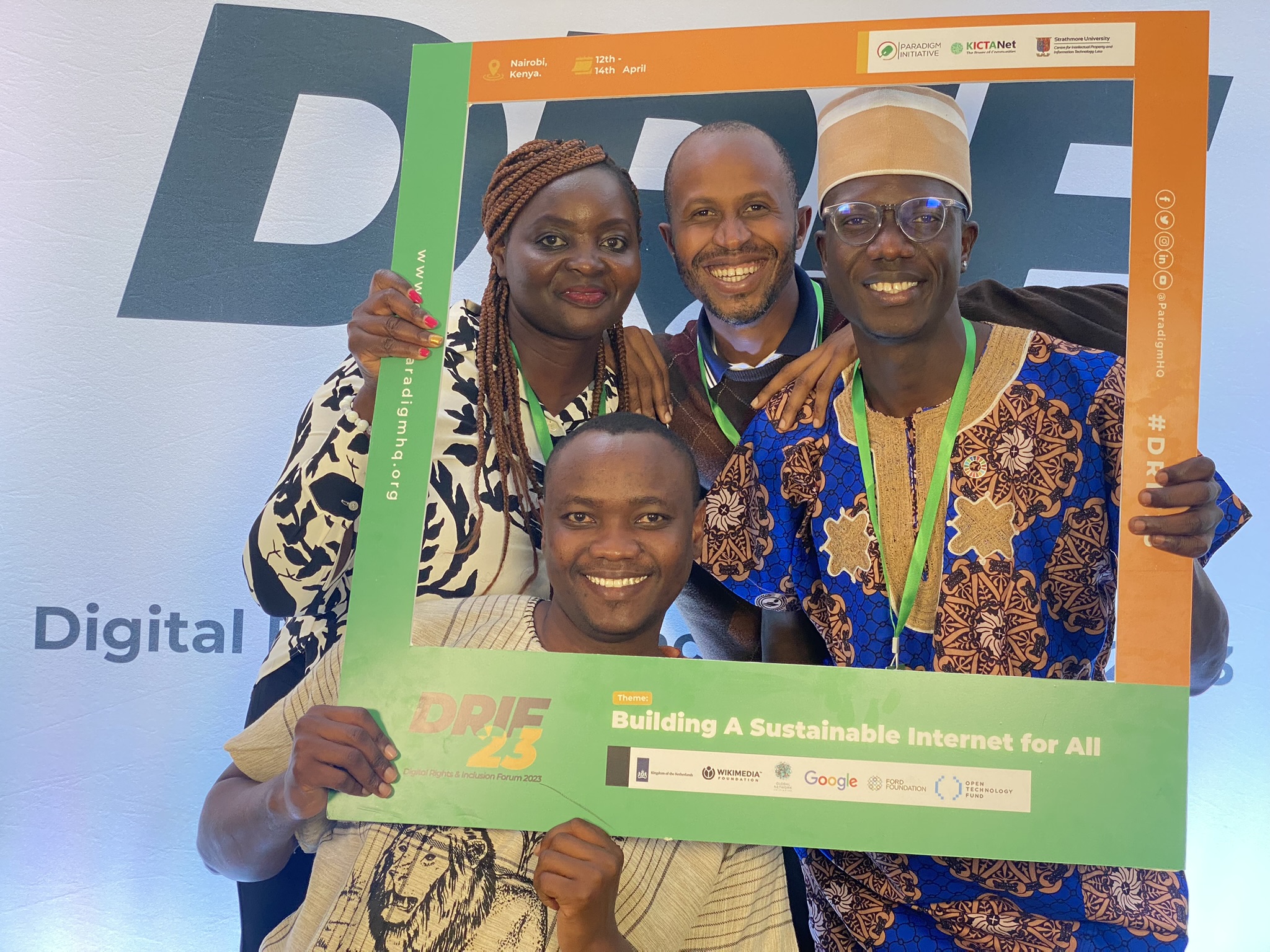 Group photo of Damilare Oyedele and other participants at the Digital Rights and Information Forum