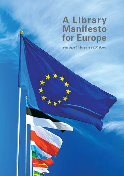 Front cover of the Library Manifesto for Europe